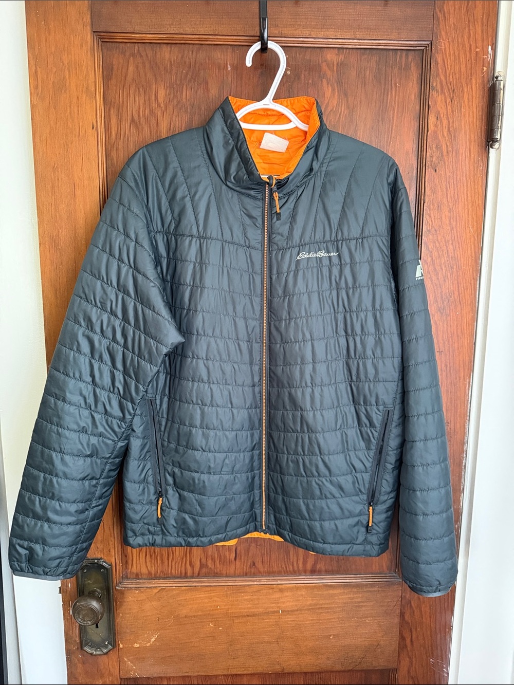 Eddie Bauer First Ascent Lightweight Puffer Jacket, Reversible - Blue/Orange